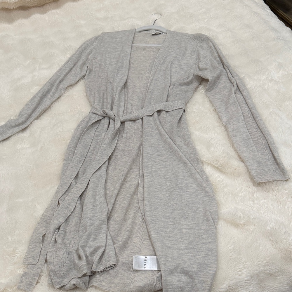 Reiss Light Gray Cardigan Sweater